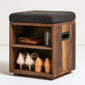 Schuhbank mit Stauraum, aus Holz, Farbe: hellbraun